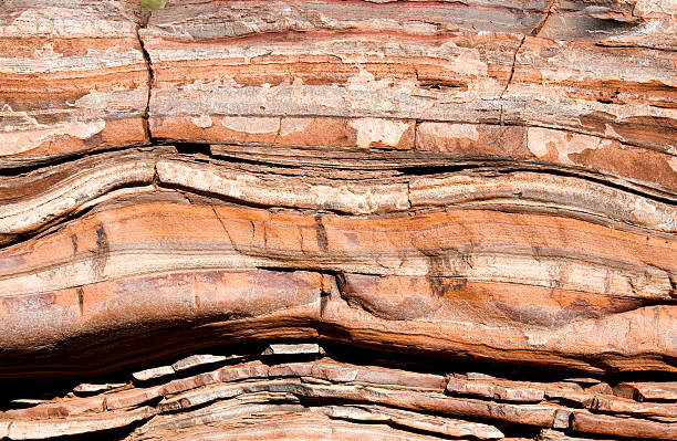 close-up photo of subsurface rock layers